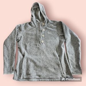THE NORTH FACE gray fleece wool zip up button up hoodie women's size XL